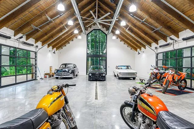 custom garage ideas accent with wood